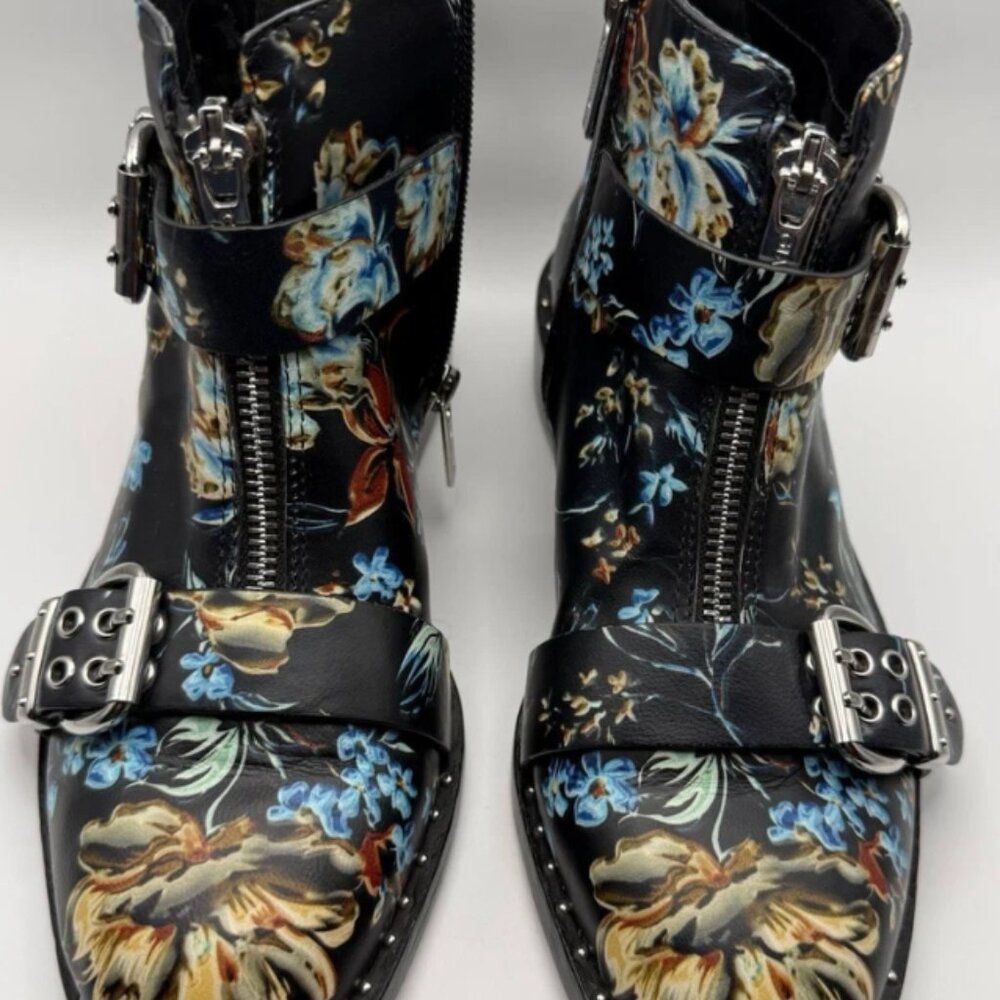 Gianni Bini Leather Floral Ankle Boot